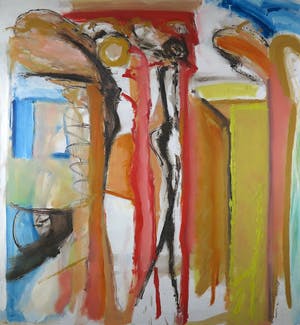 Han Sterk - Olieverf op paneel, Z.T. Abstracte compositie - Ingelijst (Zeer groot) kopen? Bied vanaf 100!
