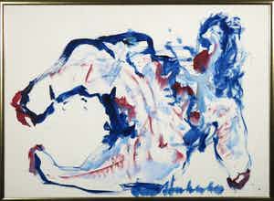 Anton Heyboer - Acryl op papier, Dame - Ingelijst (Groot) verkocht voor € 300!