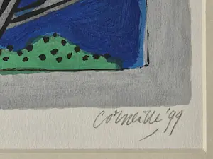 AcheterCorneille - Poisson Surrealiste sur Bleu - E.A - 1999 - Handgesigneerd? Enchérissez de 530!