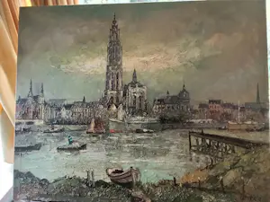 Pie Wilhelmus - Gezicht op Antwerpen kopen? Bied vanaf 80!