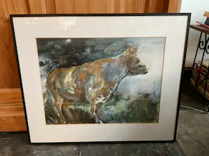 Niet of onleesbaar gesigneerd - Koe in goud. kopen? Bied vanaf 1!