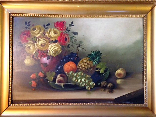 Tilly Moes - Stilleven: bloemen en fruit verkocht voor € 75!