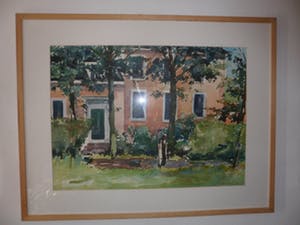 Pieter Vierhout - Aquarel, Bomen voor een huis kopen? Bied vanaf 20!