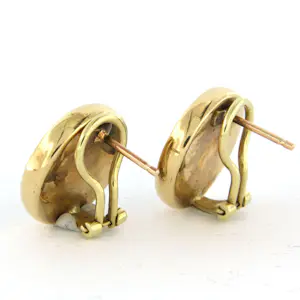14k geel gouden oorclips bezet met onyx en parelmoer - 11.3 gram kopen? Bied vanaf 850!