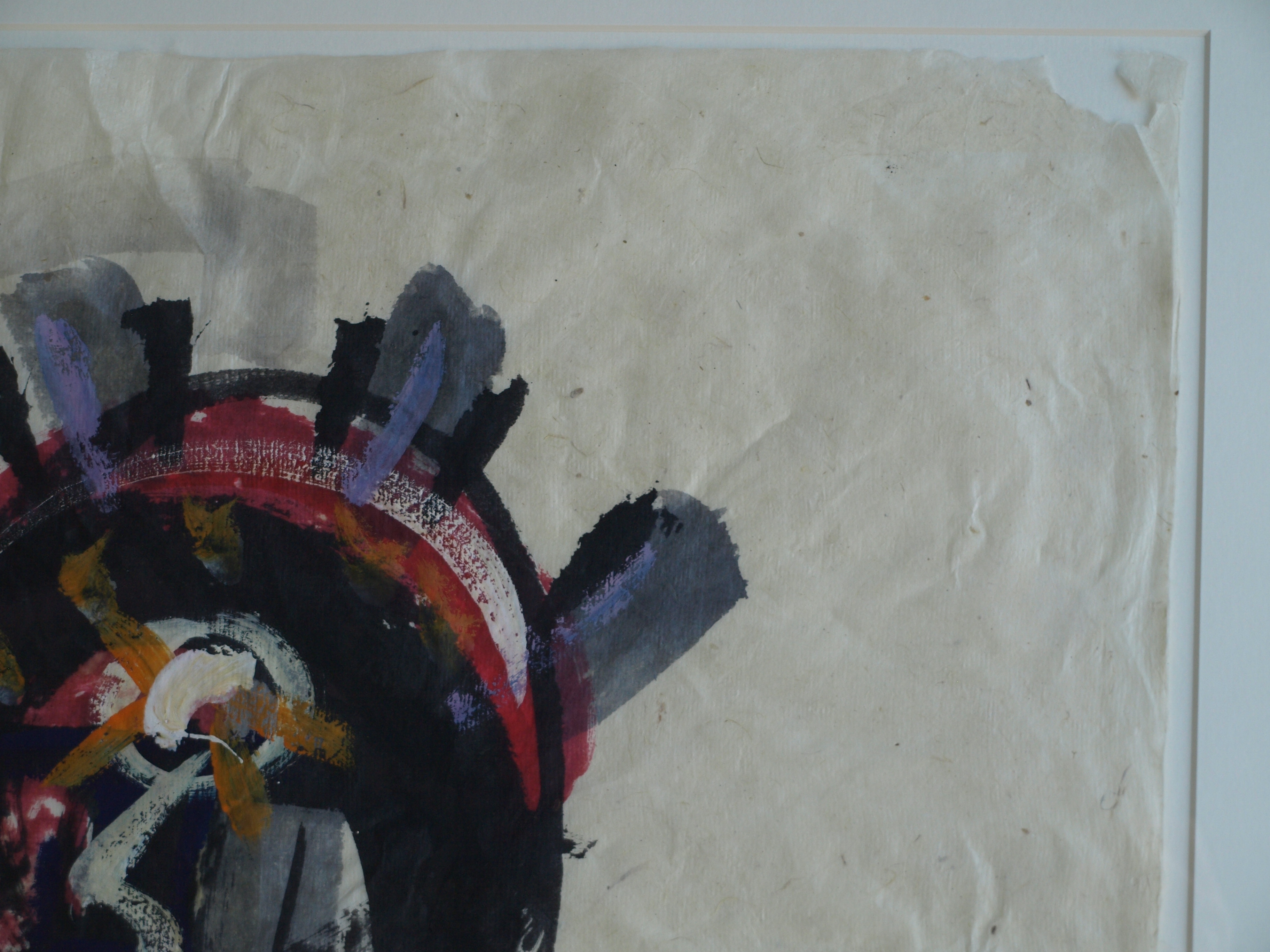 Niet of onleesbaar gesigneerd - Gouache , Abstract - gesigneerd & ingelijst - GROOT - 103 x 77 cm kopen? Bied vanaf 1!