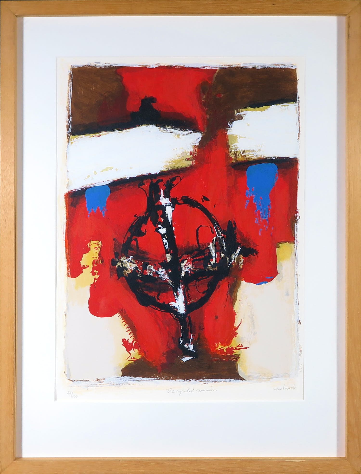 Hans Vanhorck - Zeefdruk, The Symbol Remains - Ingelijst verkocht voor € 1!