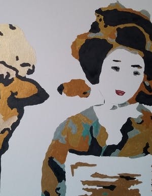 Martine Jacobs - Golden Girl aquarel kopen? Bied vanaf 90!