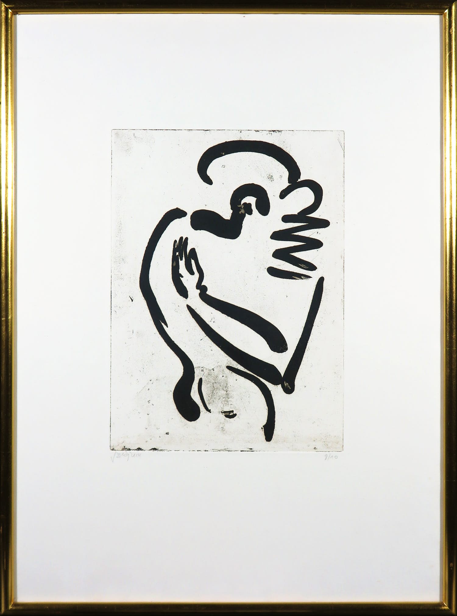Jean Bilquin - Ets, Z.T. Abstracte compositie - Ingelijst verkocht voor € 60!