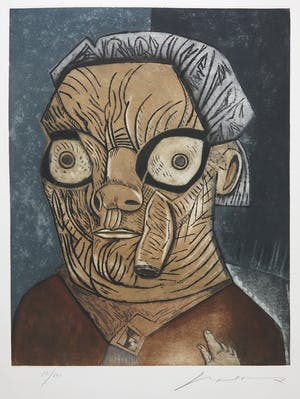Jose Luis Cuevas - Kleurenets en aquatint, Z.T. uit Memoire de la liberte kopen? Bied vanaf 1!