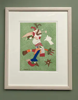Buy Otmar Alt - biomorfische afbeelding - zeefdruk met preegdruk - ingelijst? Bid from 40!