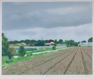 Gineke Zikken - Zeefdruk, Bollenschuren - Ingelijst kopen? Bied vanaf 40!
