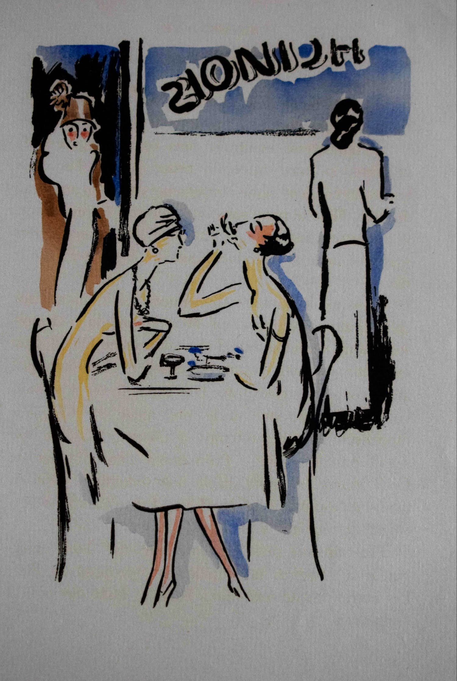 Kees van Dongen - Pochoir - De lunch verkocht voor € 400!