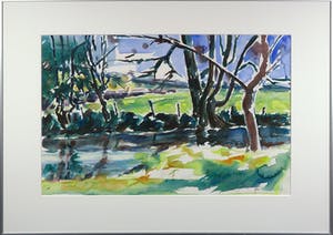 Piet Snoeren - Aquarel, Boslandschap - Ingelijst kopen? Bied vanaf 1!