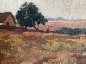 Hendrik Weegewijs - Wijds landschap met wandelaar kopen? Bied vanaf 90!