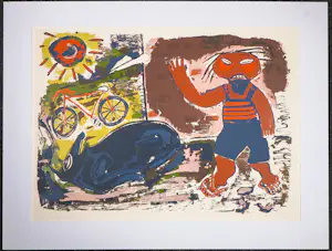 John Lie a Fo - Zeefdruk, Day Tjoei - Ingelijst kopen? Bied vanaf 35!