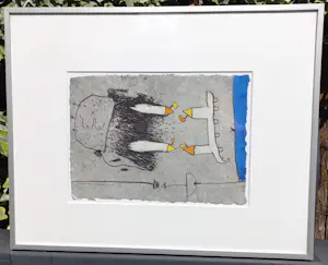 Michel van Overbeeke - Compositie, handgekleurde aquatint ets (netjes ingelijst) kopen? Bied vanaf 60!