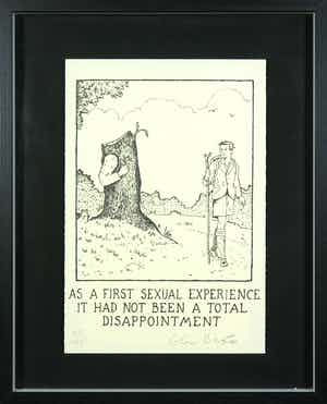Glen Baxter - Litho, As a first sexual experience (...) - Ingelijst verkocht voor € 1!