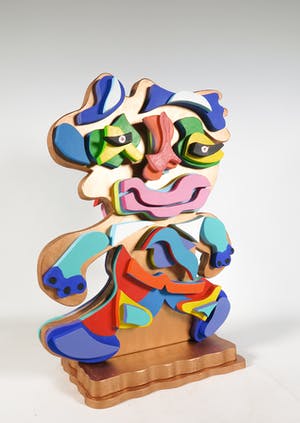 Roja Ting - Tweezijdig beschilderd houten sculptuur kopen? Bied vanaf 350!