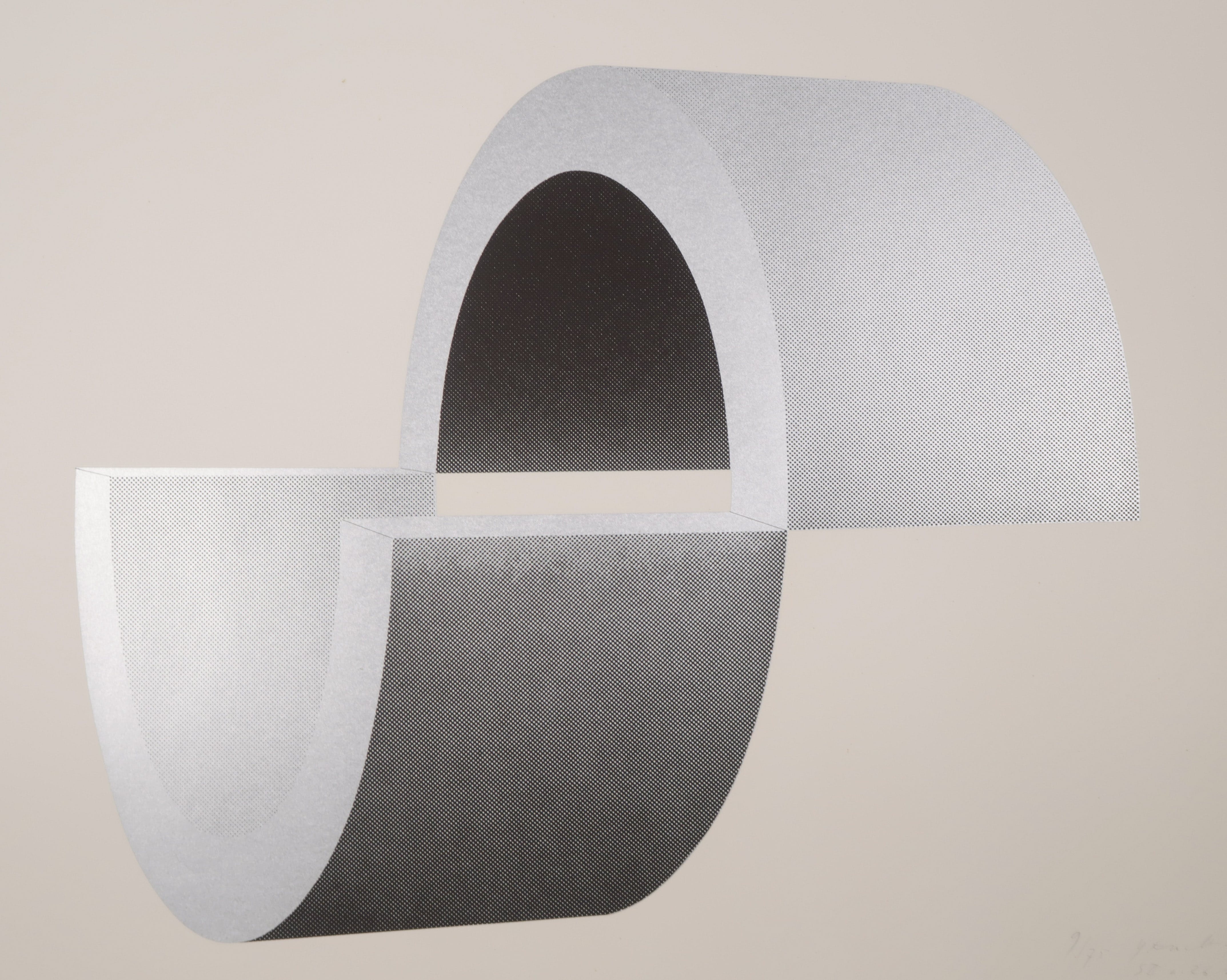 Yvonne Kracht - Zeefdruk, Geometrische vorm, US II n 26z verkocht voor € 35!