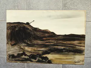 Jelle Hoogstra - Drie (3) fraaie Gouaches"aanleg Europoort en Botlek havens" gesigneerd kopen? Bied vanaf 1!