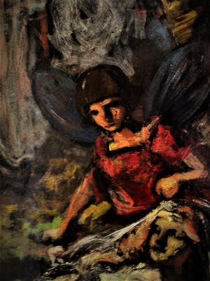 Niet of onleesbaar gesigneerd - Indrukwekkend groot impressionistisch Olieverf op metaal "Midzomernachtsdroom" kopen? Bied vanaf 10!