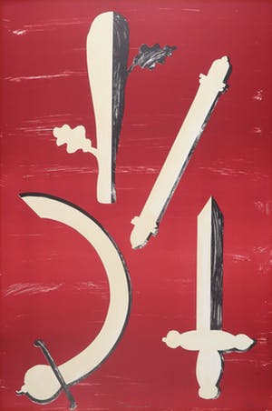 Fons Haagmans - Zeefdruk, Zwaarden kopen? Bied vanaf 80!