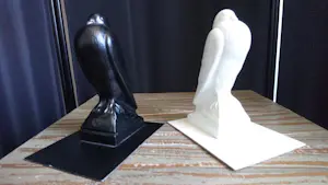 Niet of onleesbaar gesigneerd - Art Deco (stijl) duivenpaar zwart/wit kopen? Bied vanaf 10!