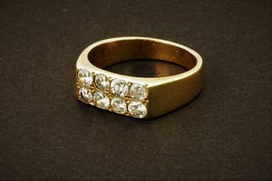 Diamanten geelgouden pavé herenring - 8 stenen tot. ca. 1.40ct - 14k geelgoud kopen? Bied vanaf 460!