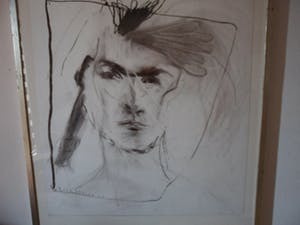 Hans Abbing - Houtskool tekening van een gezicht kopen? Bied vanaf 50!