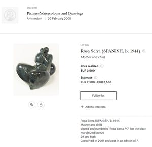 Rosa Serra - Moeder en kind, bronzen beeld (best groot, zwaar) kopen? Bied vanaf 1950!