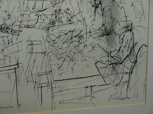 Piet Klaasse - Ingelijste litho (of tekening?) , Mea Sjearim Jerusalem - 1966 kopen? Bied vanaf 50!