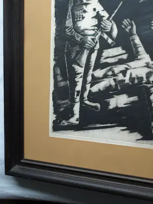 Ber Mengels - Grote ingelijste ets, Zou ik mijn broeders hoeder zijn? – 1965 – nr. 2 van 10. kopen? Bied vanaf 150!