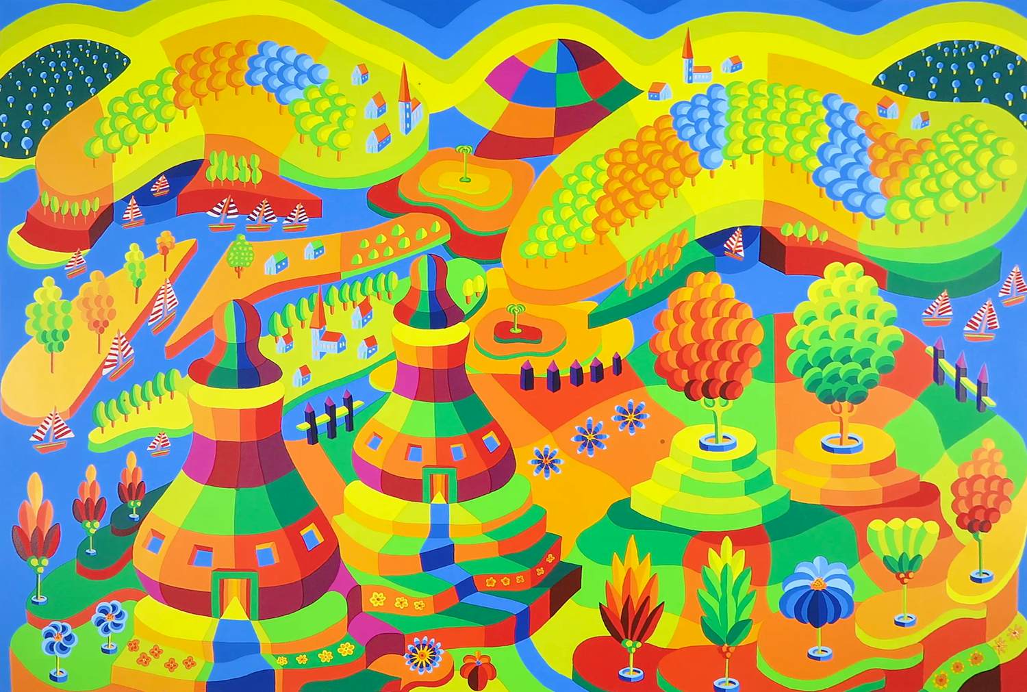 Louis Gans - Fantasielandschap kopen? Bied vanaf 40!