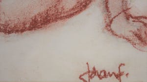 Johan Fabricius - Rood krijttekening - "Zittende naakte vrouw I" kopen? Bied vanaf 75!