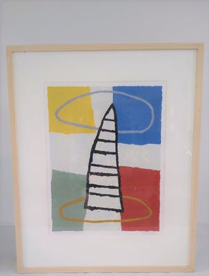 Harrie Gerritz - Kleurrijke zeefdruk van de bekende kunstenaar Harrie Gerritz (1940, Wychen), "To kopen? Bied vanaf 45!