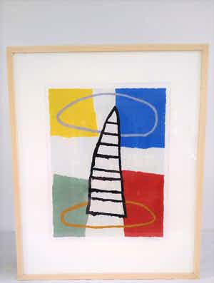 Harrie Gerritz - Kleurrijke zeefdruk van de bekende kunstenaar Harrie Gerritz (1940, Wychen), "To verkocht voor € 45!