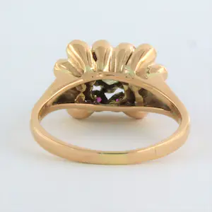 Retro -18k gouden ring met centraal Bolsjewiek tot. 0.40ct en robijn verneuille kopen? Bied vanaf 600!