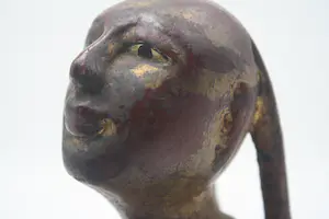 Niet of onleesbaar gesigneerd - Prachtige Zeldzame Oude Vergulde Houten Monnink (20e eeuw) (1) - Hout Verf Glas kopen? Bied vanaf 1!