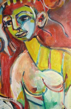 Christine Spierings - Olieverf op doek, z.t. Figuren (Groot) kopen? Bied vanaf 90!