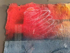 Theo Koster - Five (zeefdruk en collage in luxe lijst) kopen? Bied vanaf 1!