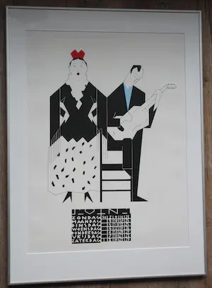 Hendrik Valk - Ingelijste litho: 'Vrouwelijke flamenco danseres en gitarist' kopen? Bied vanaf 175!