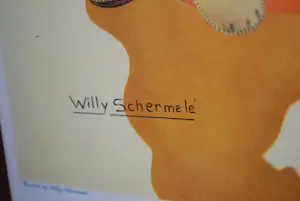 Willy Schermele - Poppenwasdag - ingelijste kleurenlitho uit 1937 -> GRATIS verzending NL kopen? Bied vanaf 50!