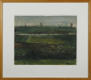 Maarten Kemper - Aquarel, Dokken bij de Europoort - Ingelijst kopen? Bied vanaf 20!