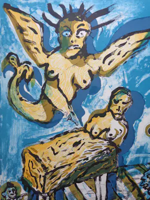 Lucebert - NAAKTE FIGUREN / KLEURLITHO / 76x56cm / SIG kaufen? Bieten Sie von 145!
