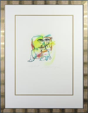 Henk Vierveijzer - Pasteltekening, Wijsheid - Ingelijst kopen? Bied vanaf 50!