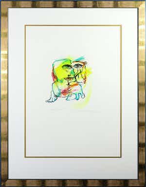 Henk Vierveijzer - Pasteltekening, Wijsheid - Ingelijst verkocht voor € 50!