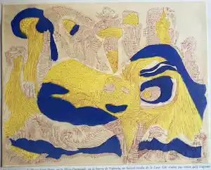 Ursula Schultze-Bluhm - Farbradierung, aus "Die Mondbohne", Blatt 1, signiert, 1967 verkauft für € 70!