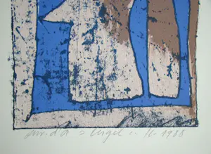 Franz Eggenschwiler - Engel - 1988 - Originele houtsnede, handgesigneerd kopen? Bied vanaf 120!