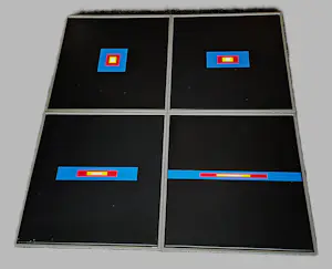 Piet van Zon - complete serie van viermaal acryl en tape op doek - 1990 - kaufen? Bieten Sie von 189!
