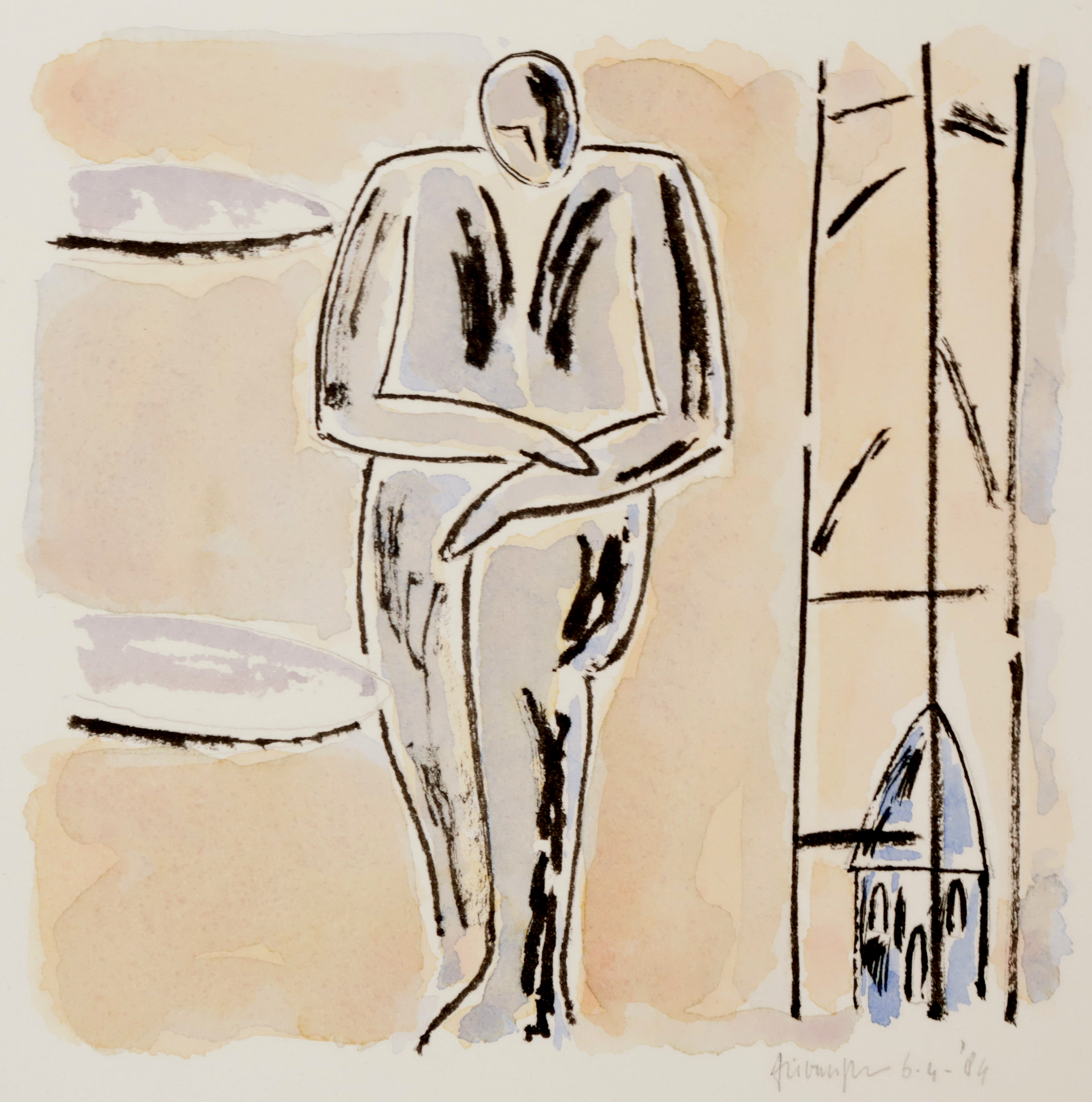 Arie van Geest - Aquarel, Key Largo verkocht voor € 35!